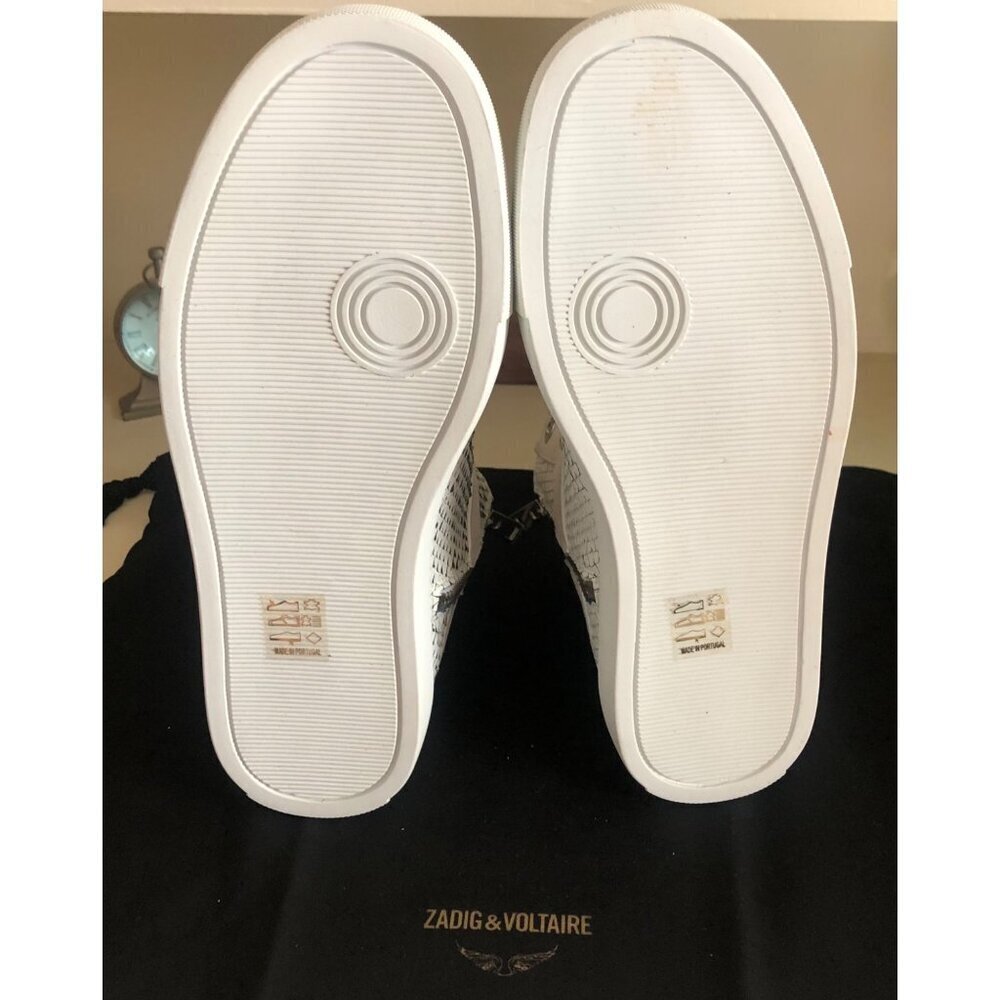 NIB Zadig & Voltaire High Flash Keith Leather Suede Sneaker Snake look Size 7 - Picture 10 of 13